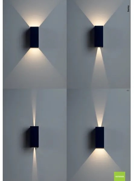 Aplică LED de exterior Redo 90636 SONNY 2xLED/5W/230V 2200/3000/4000K antracit