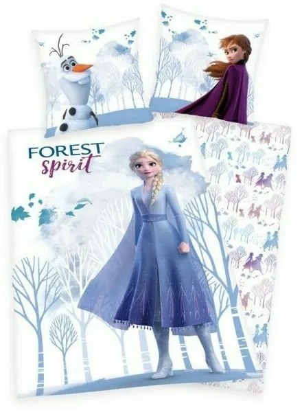Herding - Lenjerie 2 piese Reversibila Disney Frozen 2 din Bumbac, 200x140 cm