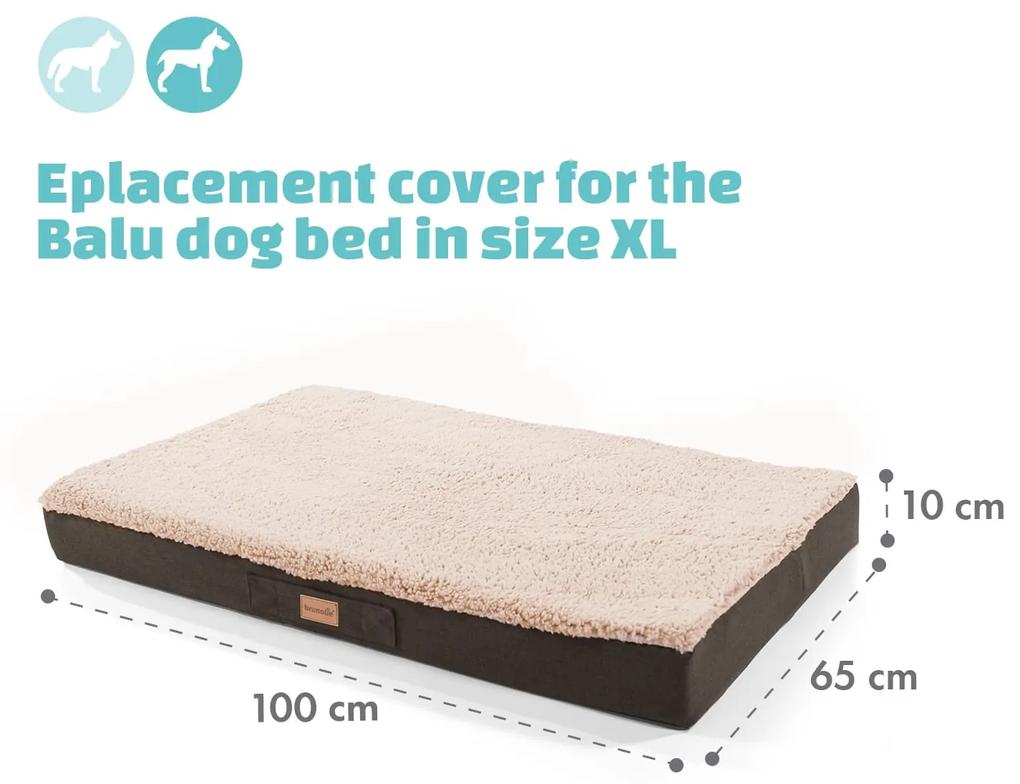 Balu XL, husă de rezervă, pat pentru câine, lavabilă, antiderapantă, dimensiunea XL (120 × 10 × 72 cm)