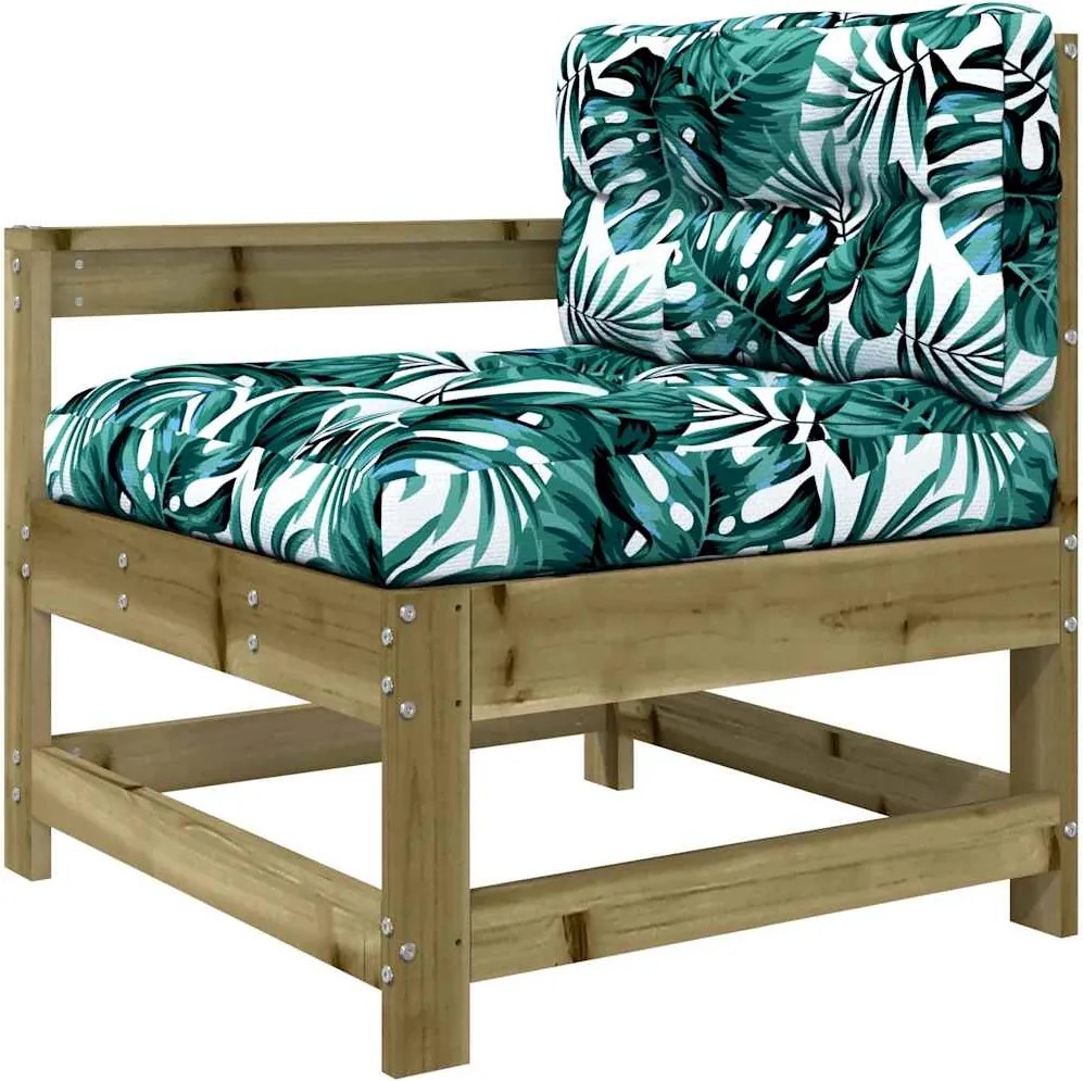 vidaXL Scaun de grădină cu perne, lemn de pin tratat