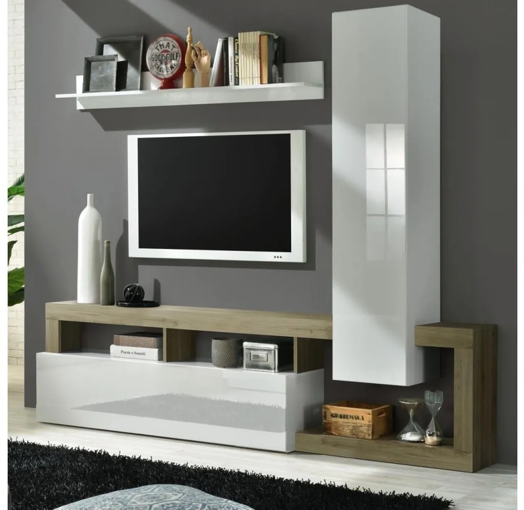 Set mobilier pentru living LENOR alb/maro