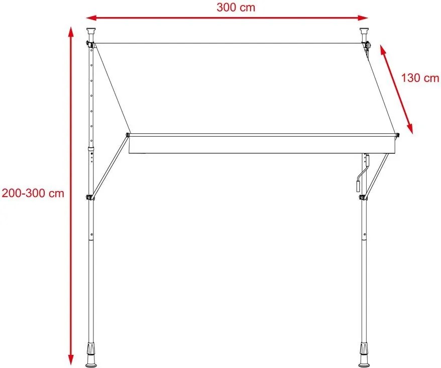 Marchiză pentru balcon APOLLO 300 cm