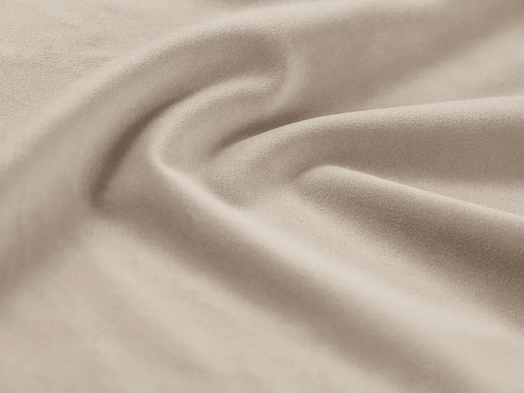 Pat tapitat cu tablie si lada depozitare, Colonel, Cosmopolitan Design, 180x200 cm, catifea, bej deschis