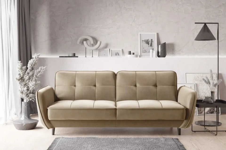 Canapea tapitata, extensibila, cu spatiu pentru depozitare, 220x83x90 cm, Bellis 03, Eltap (Culoare: Gri / Poco 4)