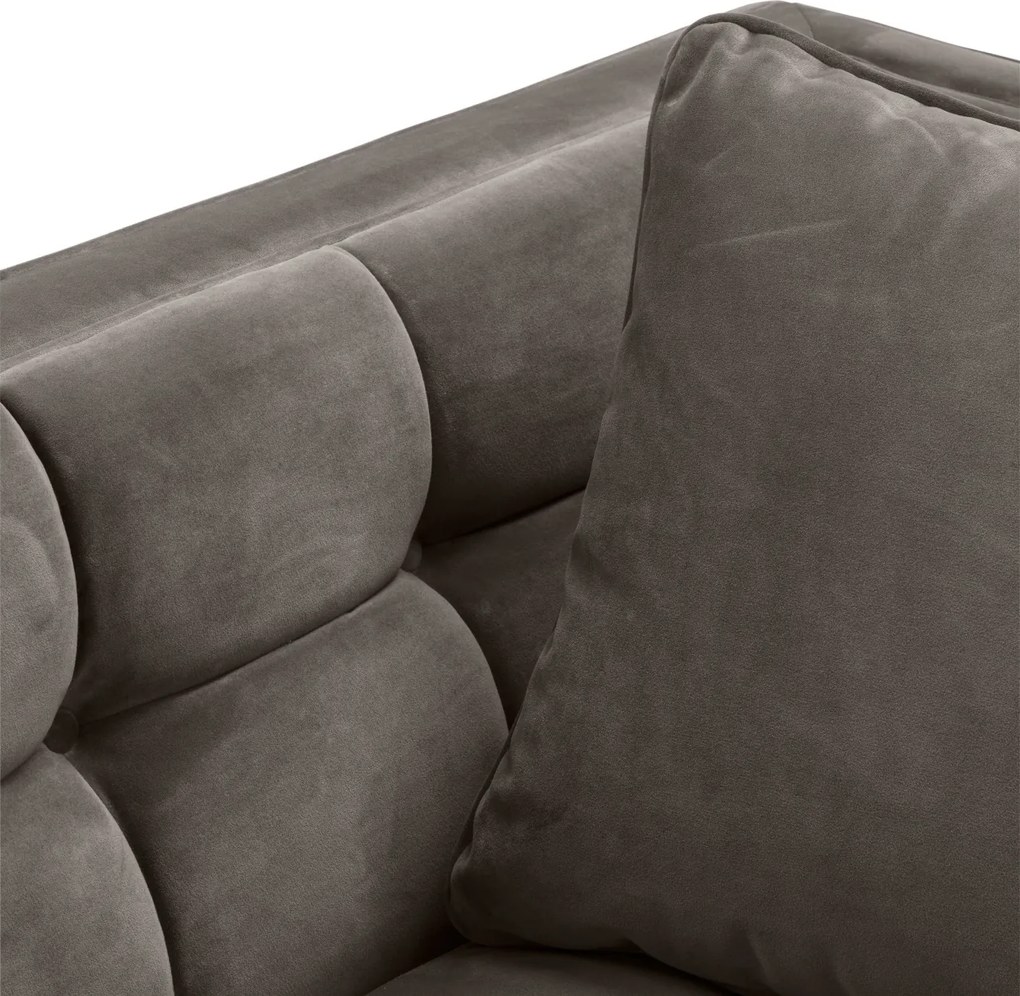 Fotoliu elegant design LUX Sienna, catifea gri 113196 HZ