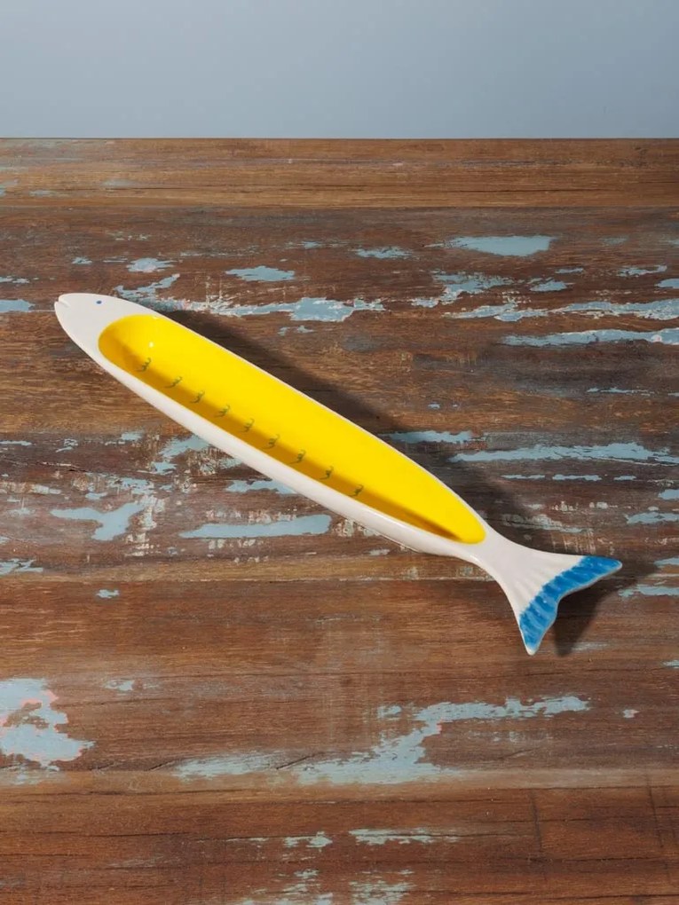 Set 2 tavi in forma de peste, din ceramica, Sardines
