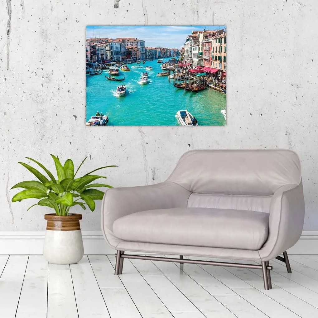 Tablou pe sticlă - Canalul Grande, Veneția, Italia (70x50 cm)
