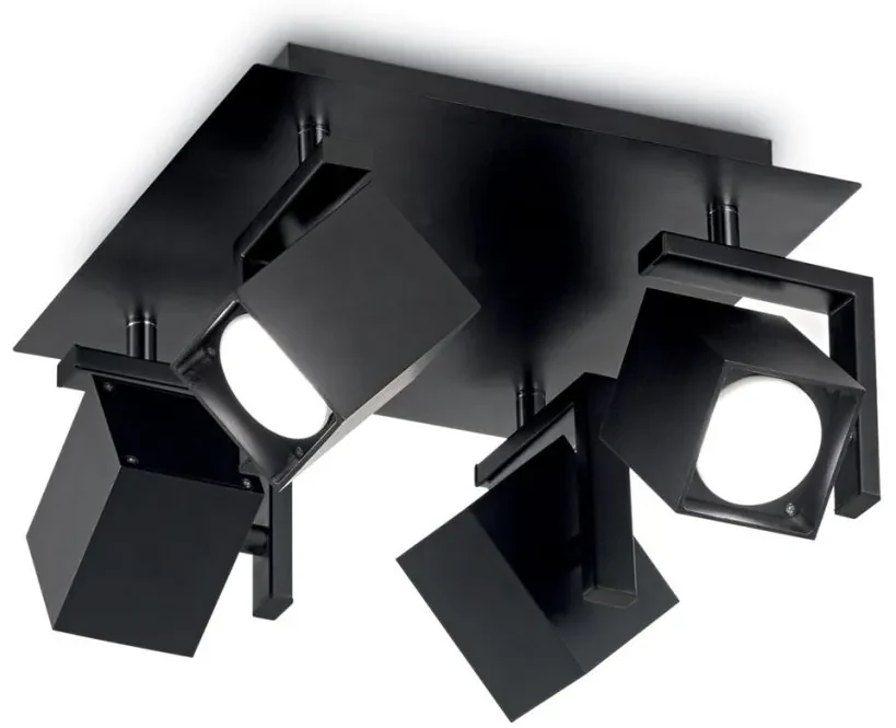 Plafoniera design modern cu 4 spoturi directionabile MOUSE PL4 neagra 156712