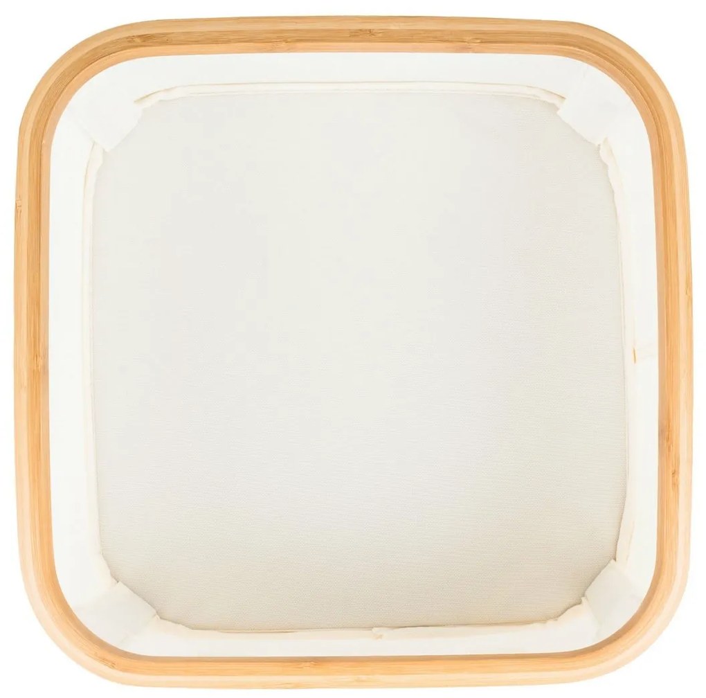 Cutie de depozitare G21 30 x 30 x 15 cm, dinbambus cu capac, bej