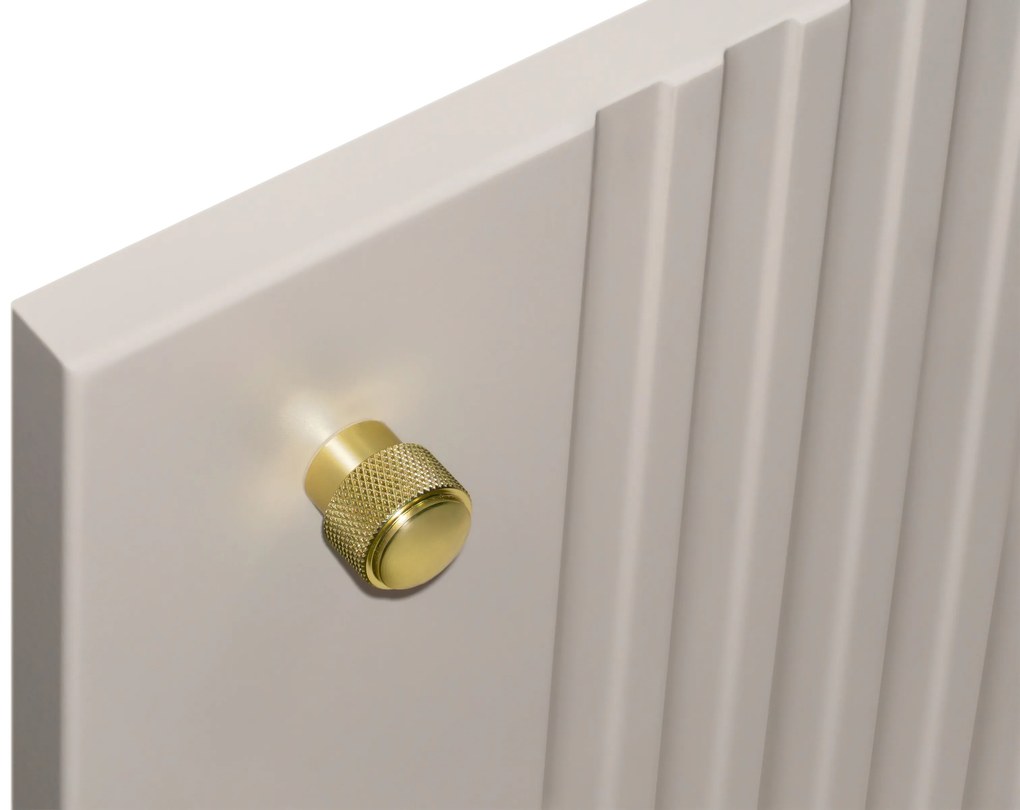 Comodă TV Vesper 3D 187 cm - cașmir / nuc / mânere aurii / picioare sferice