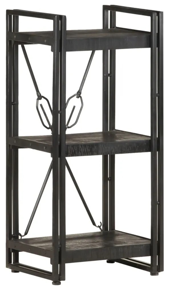 vidaXL Bibliotecă cu 3 rafturi, negru, 40x30x80 cm, lemn masiv mango