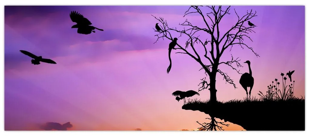 Tablou - Siluetele animalelor (120x50 cm)