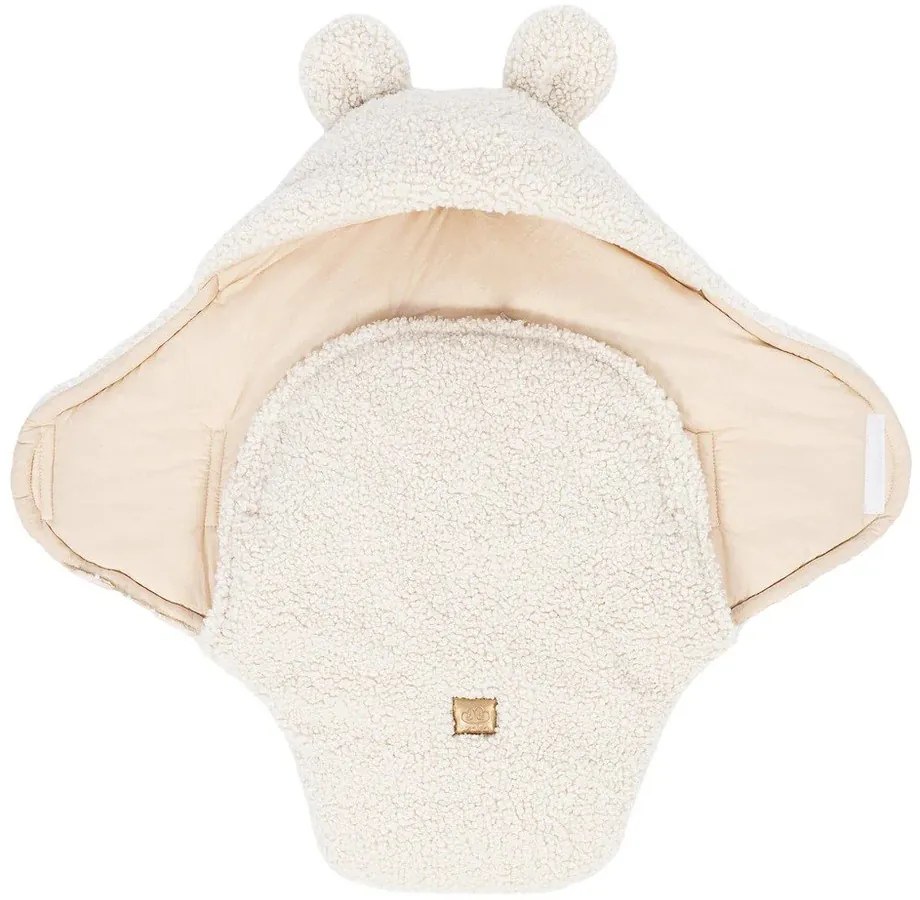 Păturică de înfășat crem din sherpa 45x80 cm – Meowbaby