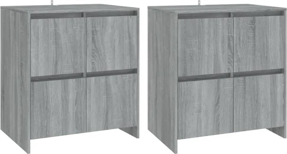 vidaXL Servante, 2 buc, stejar sonoma gri, 70x41x75 cm, lemn prelucrat