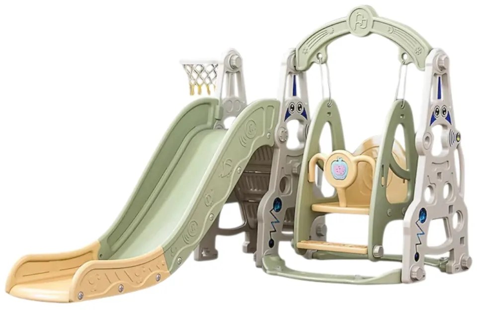 Tobogan 3 in 1 Pentru Copii NOVOKIDS™ Wonder Space Slide, Cu Leagan, Pentru Interior si Exterior, 187 centimetri panta alunecare, Maxim 25 Kg, Cos de