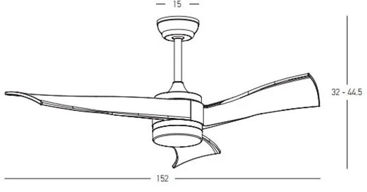 Ventilator de tavan pentru exterior cu telecomanda IP44 Skadi alb