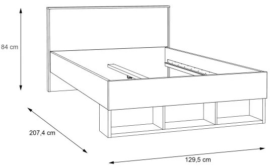 Pat Chicory, Stejar Riviera Si Alb Super Lucios, Dimensiune Saltea 120 x 200 Cm
