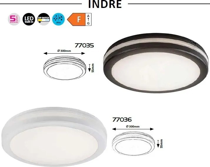 Plafoniera LED iluminat exterior IP54 Indre negru