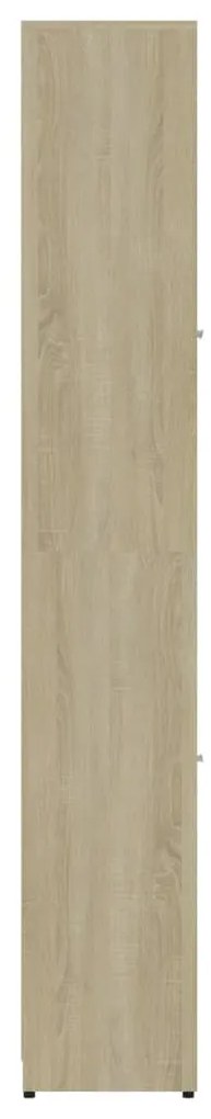 Dulap de baie, stejar sonoma, 30x30x183,5 cm, PAL Stejar sonoma, Cu maner, 1