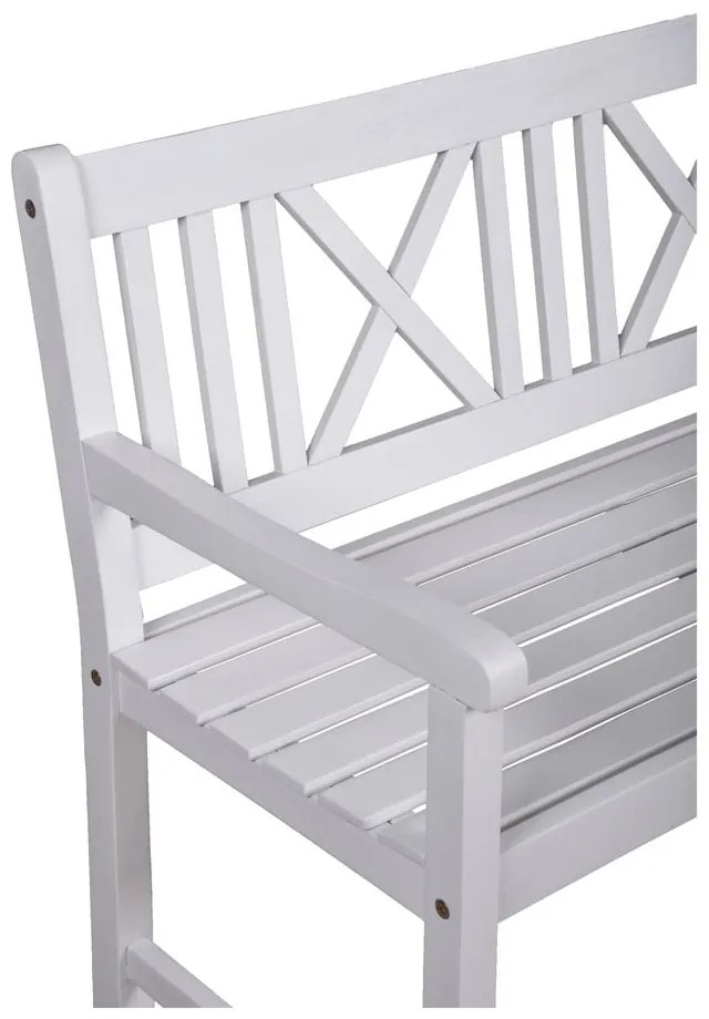 Bancă de grădină albă din lemn masiv Malmö – Garden Pleasure