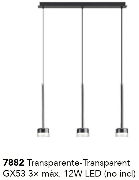 Lustra suspendata design modern TONIC 3L transparent