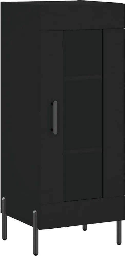 vidaXL Servantă, negru, 34,5x34x90 cm, lemn compozit
