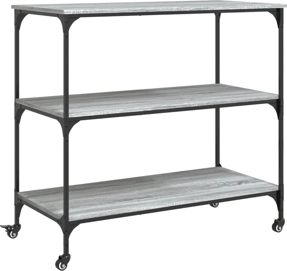 vidaXL Cărucior de bucătărie, gri sonoma 102x50x95 cm lemn prelucrat