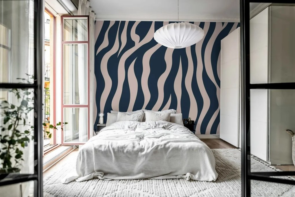 Fototapet, Zebra Lines, Blue &amp; Pink, Rebel Walls
