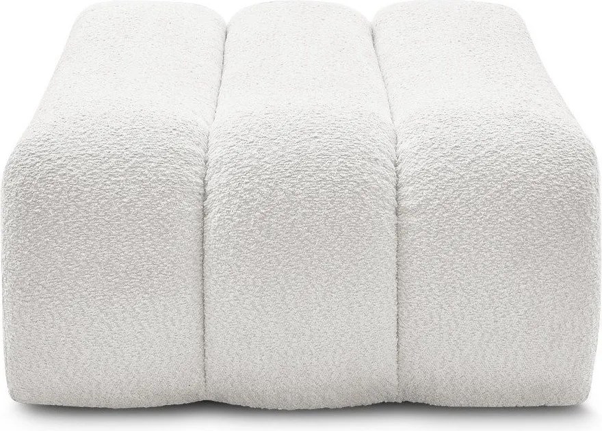 Taburet alb cu tapițerie din țesătură bouclé Azra – Bobochic Paris