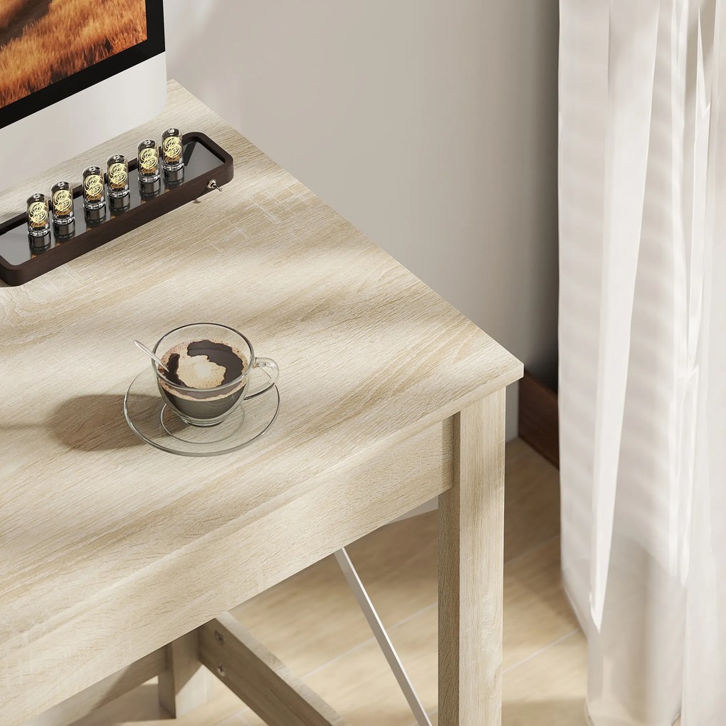 HOMCOM Masă de Birou Modernă Masă de Birou Masă de Calculator Ușor de Asamblat pentru Birou Studiu 105x50x76 cm Natural | Aosom Romania