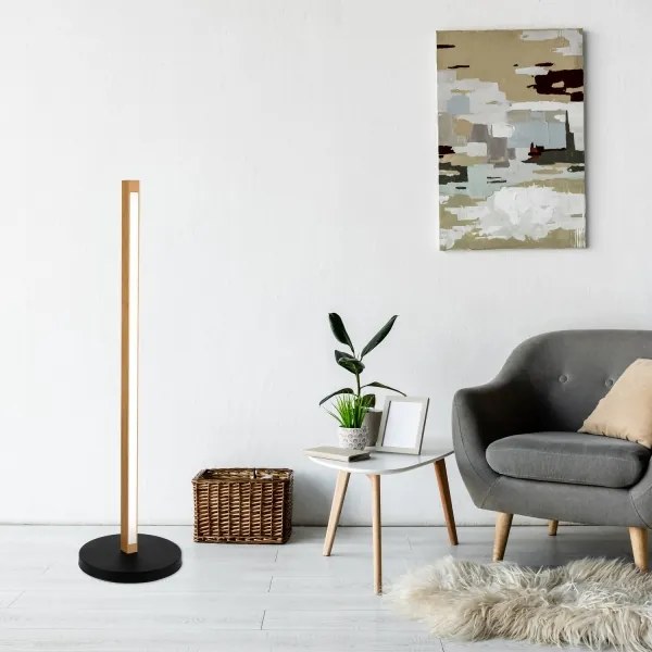 Lampă de podea LED VERDE LED/18W/230V 3000K stejar/negru