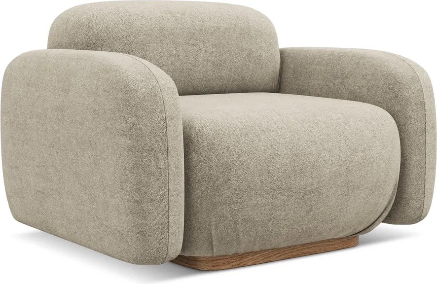 Modul pentru canapea modulară bej cu tapițerie din țesătură bouclé Ailani – Makamii