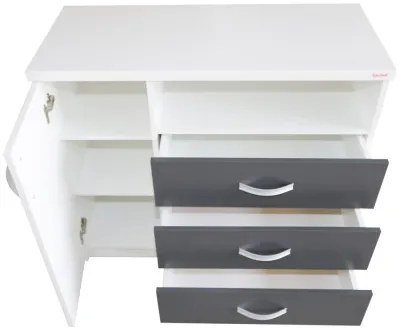 Comoda Milano Alb/Gri