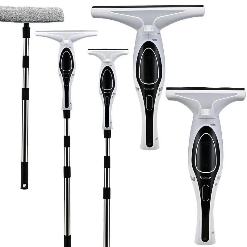 Aspirator geamuri Attractive Luna 100 Pro, Baterie Li-ion 2AH, 50 ml, Autonomie pana la 30 min, Alb/Negru