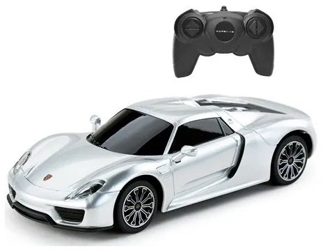 MASINA CU TELECOMANDA PORSCHE 918 SPYDER ARGINTIU CU SCARA 1 LA 24