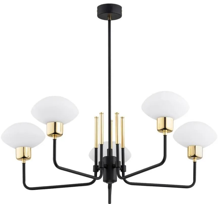 Argon 2128 - Lustr RAVELLO 5xE14/15W/230V negru/auriu pe tijă