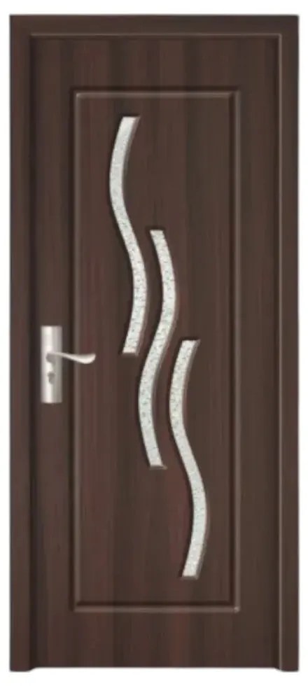Usa Interior din MDF Novo Doors ND14, Cadru din Lemn Masiv, Geam Sablat, KIT COMPLET, Toc , Manere si balamale incluse (Culoare: Stejar Deschis, Toc: