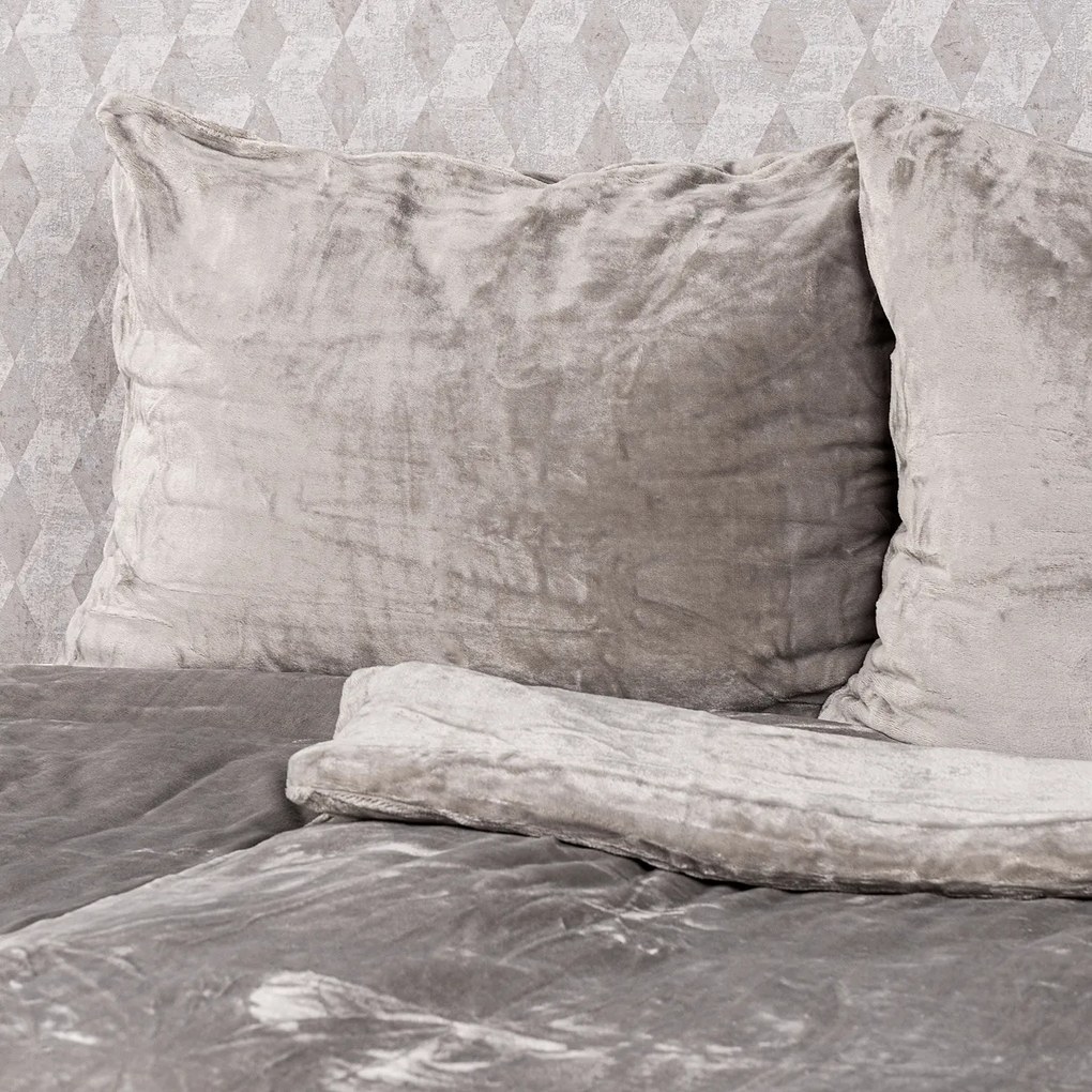 Lenjerie de pat din microflanel 4Home gri, 160 x 200 cm, 70 x 80 cm