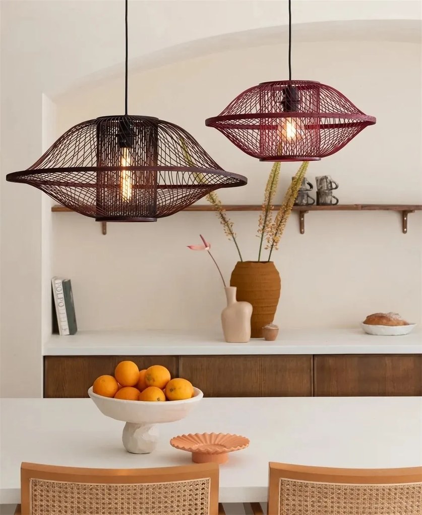 Lustra/Pendul Eco, Bambus, Maui visiniu, L