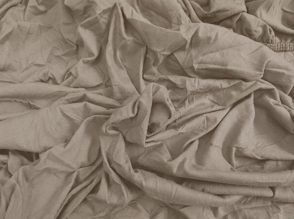 Cearsaf din bumbac cu elastic STANDARD 90 x 200 cm maro