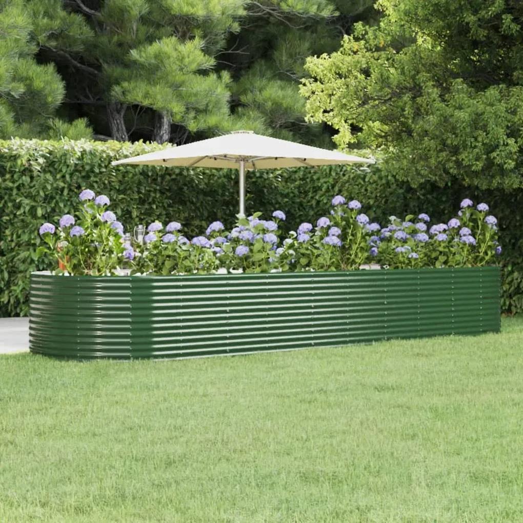 Jardiniera de gradina, verde, 447x140x68 cm, otel 1, Verde, 447 x 140 x 68 cm