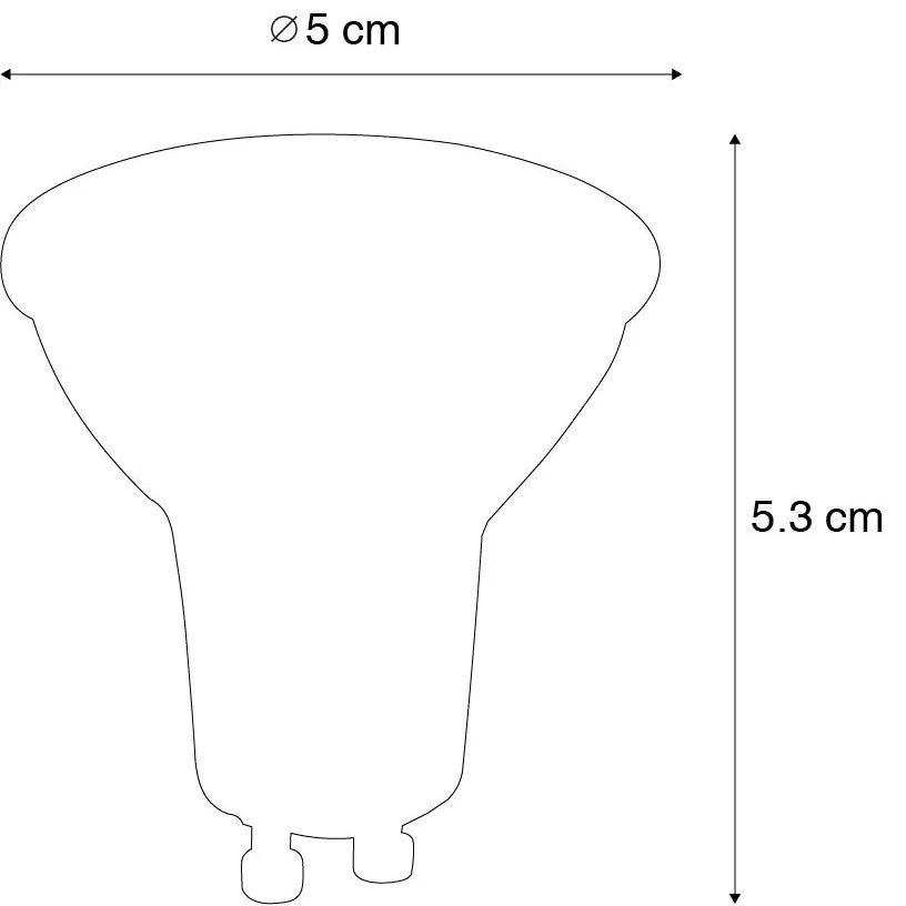 Set de 5 becuri LED GU10 reglabile 4W 300 lm 2700K