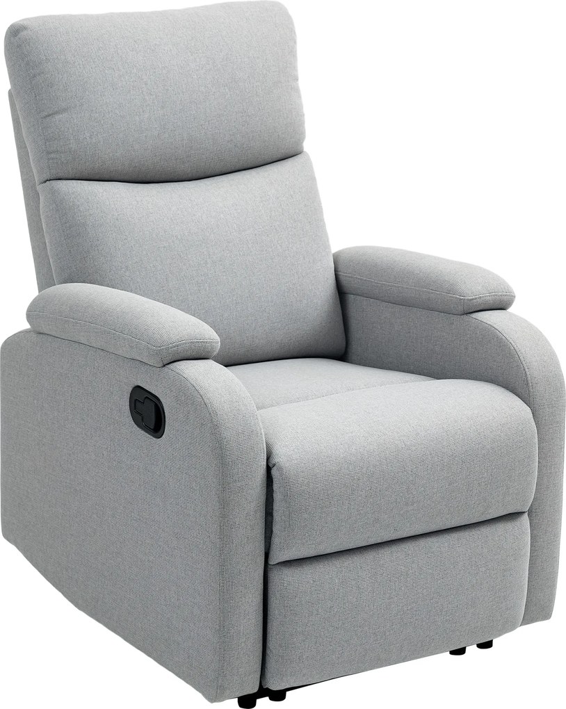 HOMCOM Fotoliu Recliner din In cu Suport Reglabil pentru Picioare, 69x91,5x103 cm, Gri | Aosom Romania