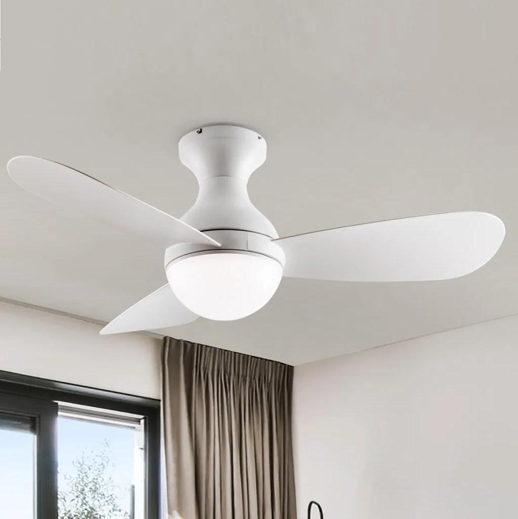 Lustra cu Ventilator, iluminat LED si telecomanda, Vito alb