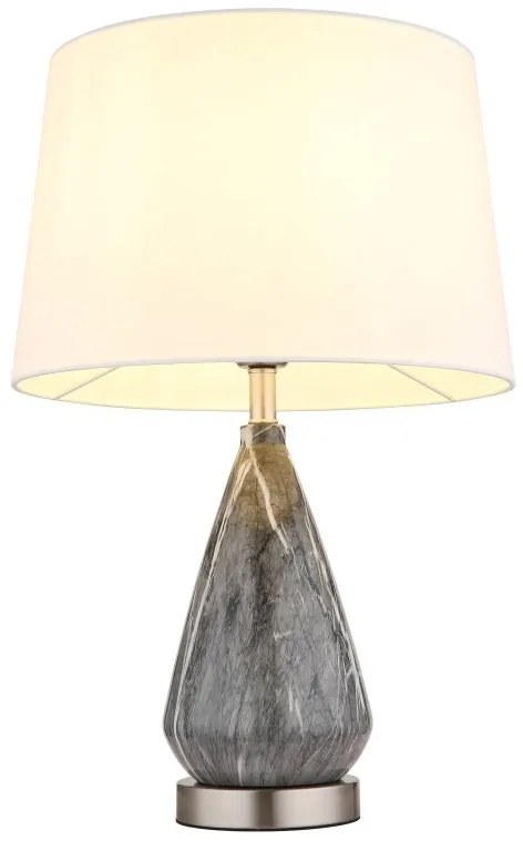 Veioza/Lampa de masa design decorativ KISA nickel/alb