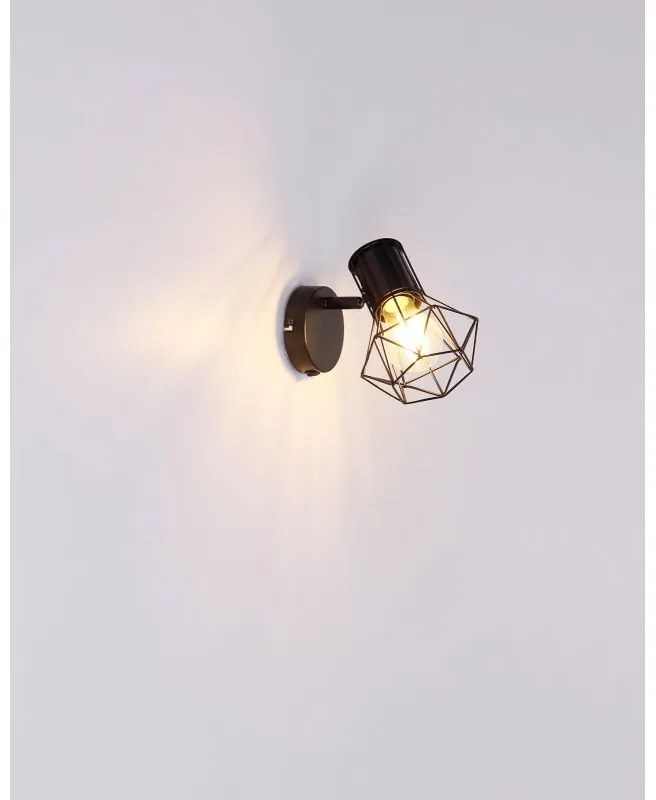Aplica de perete design industrial PRISKA negru