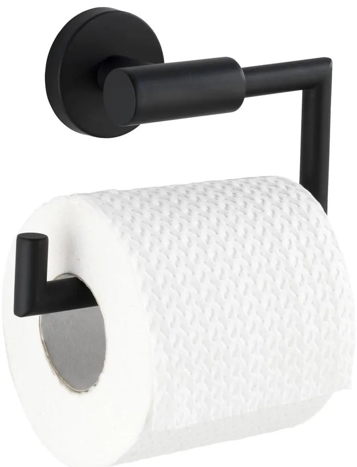 Suport pentru hârtie igienică negru mat de montat pe perete din oțel inoxidabil Bosio – Wenko