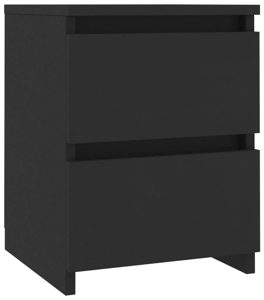 Noptiera, 2 buc., negru, 30 x 30 x 40 cm, PAL