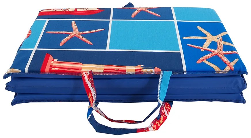 Șezlong de plaja TURNUL MARIN 137x49 cm, albastru