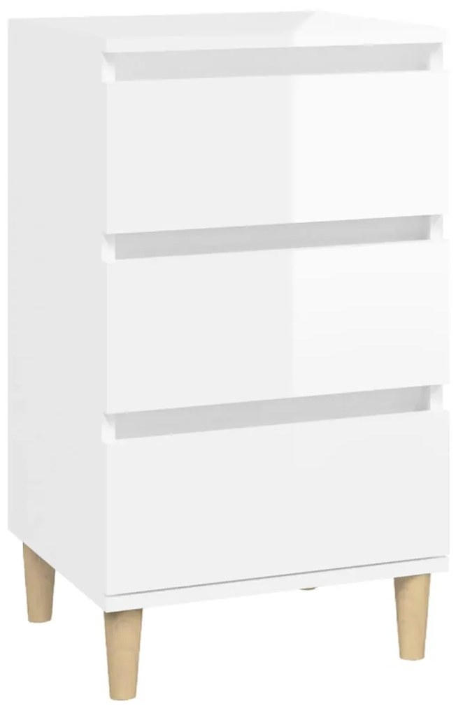 819662 vidaXL Noptieră, alb extralucios, 40x35x70 cm, lemn prelucrat